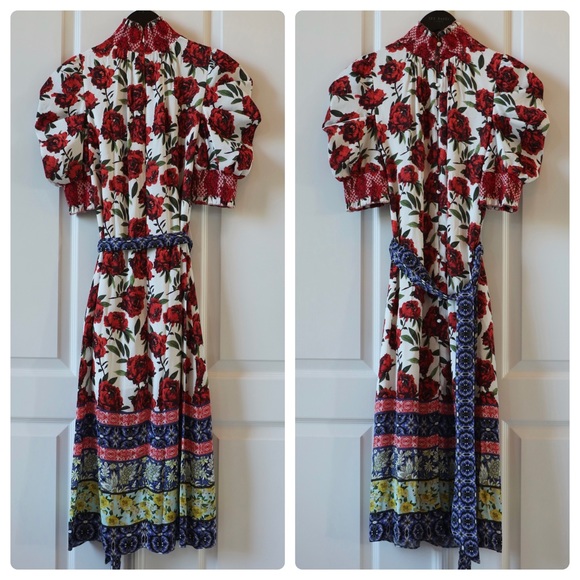 ALICE + OLIVIA Silva Floral Mock Neck Midi Dress - Picture 11 of 16